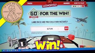 McDonalds 2012 Monopoly Game  How To Enter 11Digit Codes On Web Site  Win Prizes [upl. by Airakaz]