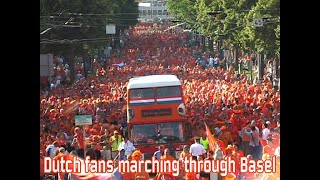 Dutch fans marching through Basel [upl. by Siulesoj922]