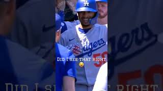 Mookie Betts 🍾🤣 XRATED Dodgers Home Run Celebration  LA Beat Giants shorts [upl. by Ahsinut133]