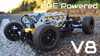 MOC Lego Technic Pneumatic HOT ROD Chassis  18th Scale  V8 LPE Powered [upl. by Yeuh691]