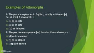 Morph and Allomorph Identification [upl. by Lolande]