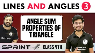 Lines And Angles 03  Angle Sum Property Of Triangles  Questions  Class 9  NCERT  Sprint [upl. by Evalyn]