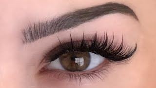 Eyelash Extensions how to create wispy kim k style striplash look for beginners [upl. by Eylrahc]