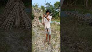 কঞ্চি দিয়ে কিভাবে ছিপ তৈরী করলাম 🙂🎣143 fishing rod in village  village hook fishing [upl. by Anaidirib]