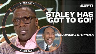 Shannon Sharpe amp Stephen A think Brandon Staley ‘HAS GOT TO GO’ 👀  First Take [upl. by Annaerdna]