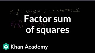 Factoring sum of squares  Imaginary and complex numbers  Precalculus  Khan Academy [upl. by Castra]