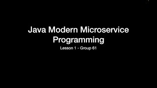 Java Microservice Programming Lesson 1 Group 61Spring Rest [upl. by Larry604]