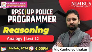 RPSC Programmer Online Preparation  RPSC Programmer Reasoning Free Live Classes  Lect 12 [upl. by Amrita]