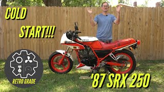 1987 Yamaha SRX 250 ColdStart and WalkAround [upl. by Arded]