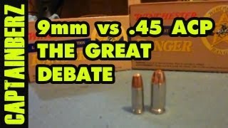 9mm vs 45 ACP The Great Debate [upl. by Htebasil]