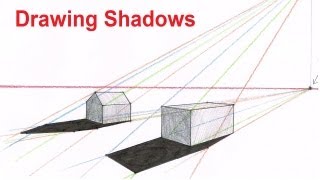 How To Draw Perspective Shadow  Drawing Shadows In Perspective [upl. by Eldwin]