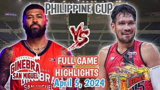 San Miguel Beermen vs Brgy Ginebra Full Game Highlights 5 April 2024  Pba 48th Season  Pba 2024 [upl. by Yelram]