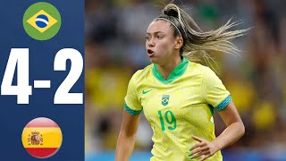 Brasil x Espanha  42  Melhores Momentos  Paris 2024  brasil x espanha feminino resumo [upl. by Bonny194]