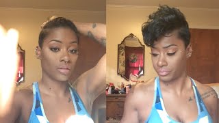 How to CUT CURL AND STYLE My Natural Hair Pixie Cut at Home  Start to Finish [upl. by Nomihs]