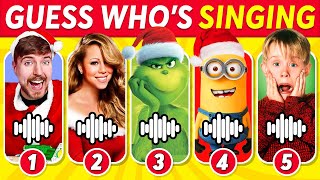 🔊 Guess Whos SINGING 🎅🎵 CHRISTMAS Edition 🎄  Mariah Carey Wednesday Elsa Mario MrBeast [upl. by Axe770]