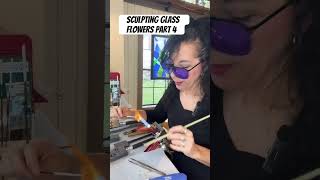 Sculpting glass flowers part 4 lampwork glassartist flower etsyhandmade [upl. by Sihun]