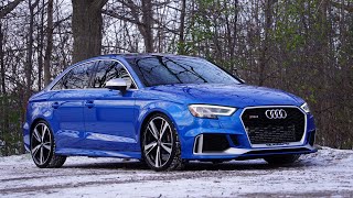 2018 Audi RS3 Ara Blue Crystal Effect Walk Around [upl. by Maidie614]