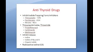 Pharmacology 284 c Anti Thyroid Drugs Thioamide Thiourea Propylthiouracil Carbimazole Methimazole [upl. by Auqinal]