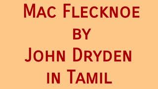 Mac Flecknoe summary by John Dryden in Tamil [upl. by Anivahs]