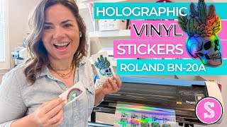 How to Make Holographic Vinyl Stickers with Roland BN20A [upl. by Najar922]