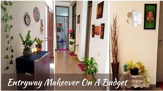 Entryway Makeover On A Budget With A Before And After Look 😍  Entryway Decorating Ideas [upl. by Zweig]