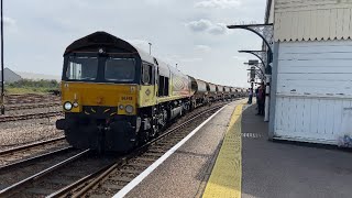 Colas rail freight 66846 exiting Eastleigh slowly 300824 [upl. by Thapa]