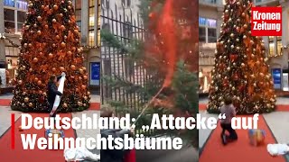 Klimaaktivisten Attacke auf Weihnachtsbäume in Deutschland  kronetv NEWS [upl. by Eladnyl]