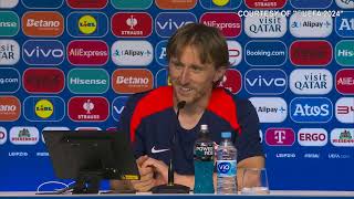 CroaziaItalia 11 Modric si commuove per le bellissime parole di Repice in conferenza stampa [upl. by Ahsiatal]