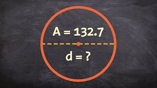 learn how to find the diameter of a circle given the area [upl. by Haon790]