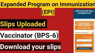 Vaccinator BPS 6 Tests Slip have been Uploaded on the STS Sindh Testing Servicewebsite EPI [upl. by Mellicent]