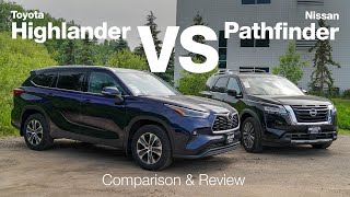 Nissan Pathfinder vs Toyota Highlander  Comparison amp Review [upl. by Metabel688]