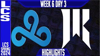 C9 vs SR Highlights  LCS Spring 2024 Week 6 Day 3  Cloud9 vs Shopify Rebellion [upl. by Channing]