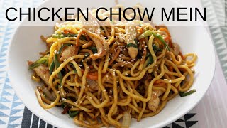 Easy amp Fast Chicken Chow Mein Chinese stir fried egg noodle [upl. by Hum]