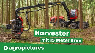 Harvester mit XXL Kran im Einsatz  Komatsu 931 XC mit Impex Kranumbau für schonende Holzernte [upl. by Altman]