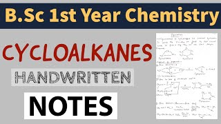 BSc 1st Year Chemistry  Cycloalkanes Notes [upl. by Drescher110]