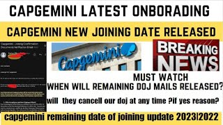 Capgemini Onbording Update2023 Batch Onbording startedwhen will remaining doj mails [upl. by Htebazileyram355]