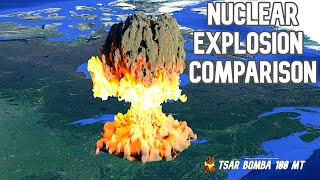 Nuclear Explosion Comparison On The Earth ☢️🌎 [upl. by Nisay55]