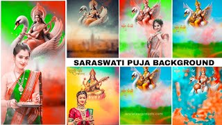 😱 Saraswati Puja Background Download Saraswati Puja wala background Kahan Se download Karen [upl. by Airalav]