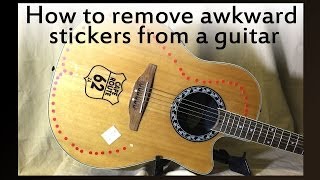 Removing stickers from a guitar Getting sticker off wood or varnish [upl. by Groot]