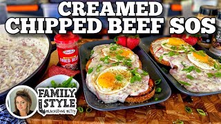 Blackstone Bettys Creamed Chipped Beef SOS  Blackstone Griddles [upl. by Karly344]