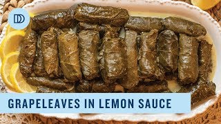 Dolmadakia Avgolemono Greek Style Stuffed Grape Leaves with a Lemony Sauce [upl. by Neela]