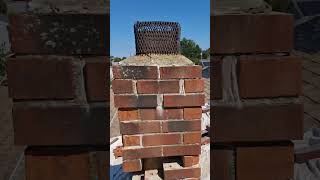 Replacing chimney bricks and tuck pointing [upl. by Hcirdla]