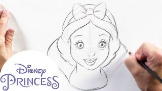 How to Draw Snow White from Snow White and the Seven Dwarfs  Disney Princess [upl. by Annahsed959]