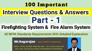 Firefighting amp Fire Alarm interview questions l 100 important Questions of fire fighting system [upl. by Llemhar416]