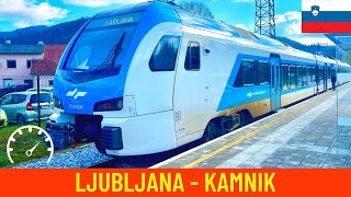 Cab Ride Ljubljana  Kamnik Slovenian Railways  winter train drivers view in 4K [upl. by Adeuga]