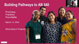 Building Towards AB 540 Eligibility Mar 24 Promising Practice Roundtable [upl. by Desai]