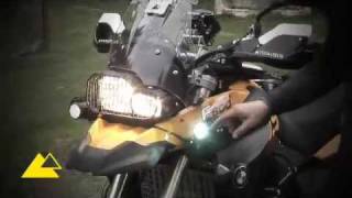 BMW F800GS Accessory HID Xenon light by Touratech [upl. by Ellenrahc]