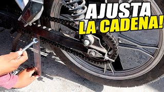 TUTORIAL l COMO AJUSTAR CADENA DE MOTO [upl. by Rossi]