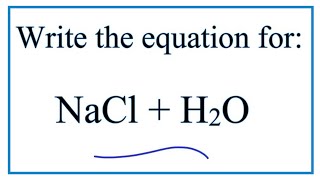 NaCl  H2O Sodium chloride  Water [upl. by Catha]