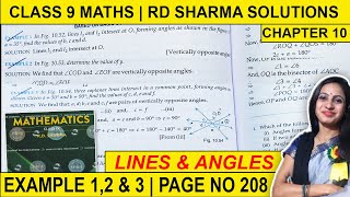 RD Sharma  Class 9 Maths Chapter 10 Example 1 to 3 Solution  RD Sharma Lines amp Angles Solution [upl. by Notle]